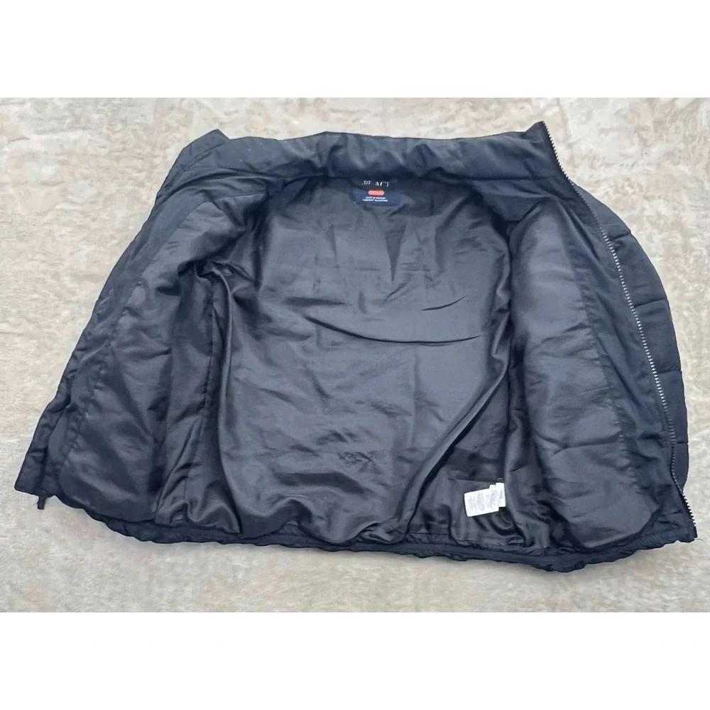 GUC The Childrens Place Boys Black Puffer Jacket Size S 5/6 Full Zip Mock Neck